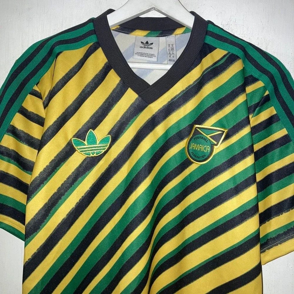 Adidas Soccer Jersey Mens Medium Jamaica National Team Football Federation Rasta - Picture 3 of 9